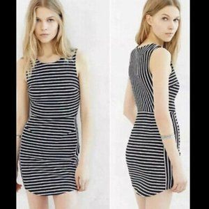 Silence + Noise Black/White Striped Bodycon Dress